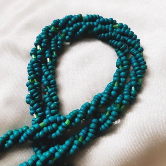 Resin Art Seashell Necklace Wooden Beads  28” - Picture 7 of 9